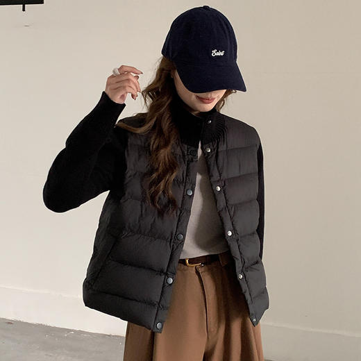 秋冬空气针织棉服 蓬松柔软拼接保暖上衣设计感百搭休闲外套 商品图1