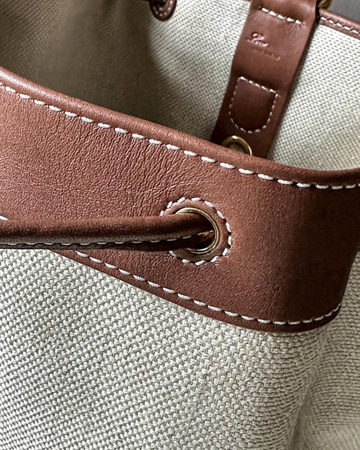 单品包邮 现货 THS-无 大牛工厂 lp家帆布拼皮水桶双肩包 CQ1420 商品图12