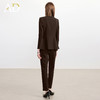 AD爆款棕色西装套装女2025新款秋冬高端气质职业装无领西服正装裤 商品缩略图4