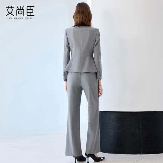 艾尚臣灰色西装套装女冬正式场合端庄套装轻职场通勤穿搭西服外套 商品图4