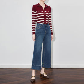 「高货wl」全新升级【铂金会员257/天猫339/差价82】(05906)洛诗琳法式时髦直筒阔腿裤2025秋季重工刺绣边高腰九分裤