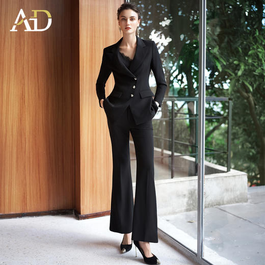 AD独特漂亮西装外套气质名媛高级感长袖2025新款职业装高腰喇叭裤 商品图0