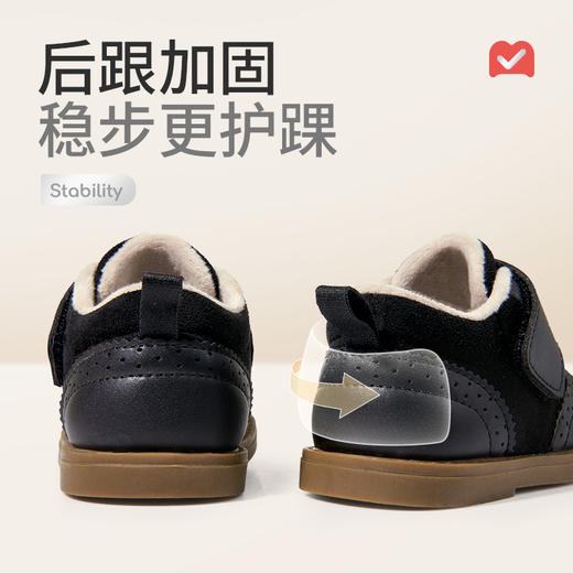 牧童2025冬季新款宝宝软底加绒小皮鞋防滑包头保暖男女童婴幼儿皮鞋 商品图10