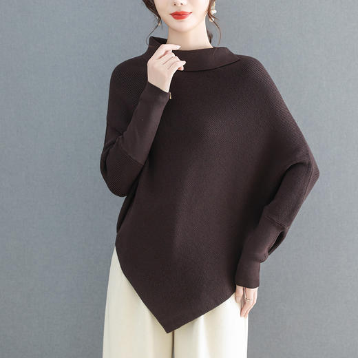 CC 28-1576慵懒风大码蝙蝠袖针织衫宽松显瘦毛衣 商品图1