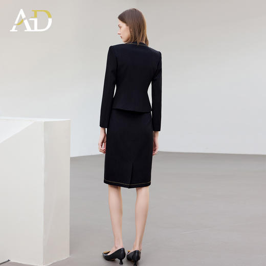 AD职场通勤职业装女秋季2025新款小香风黑色套装气质V领长袖外套 商品图4
