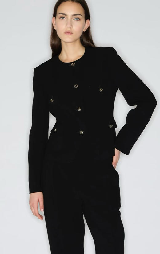 【开放日忙 秒杀价已调 直接拍】MAX 意式 小香风 三醋酸 混纺圆领外套 商品图1