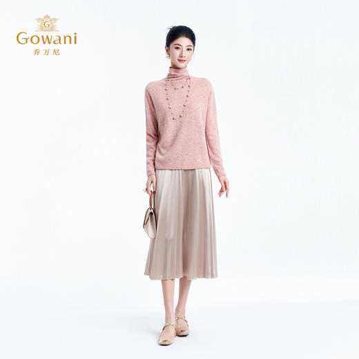 【100%山羊绒】乔万尼2025冬新品慵懒风点点小高领保暖羊绒衫ED4M823 商品图3