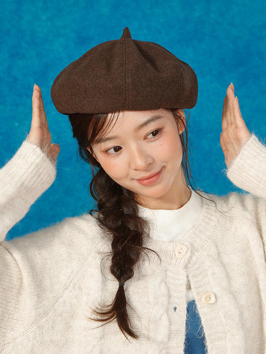 简约设计时尚百搭基础毛呢贝雷帽-纪念日百货门店同款166093163 商品图4