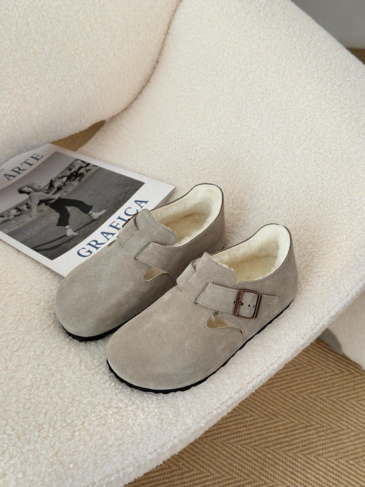 1013-3 免带 健康真软木底 升级真羊毛 博肯毛毛鞋 全包休闲鞋 保暖跟脚 商品图3