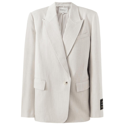 SELFWHO天丝醋酯混纺单排扣西装外套女2025秋季新款宽松垫肩西服 商品图3