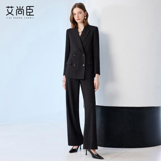 艾尚臣茶褐色职业西装套装女秋气质高级感正装轻熟风职场通勤穿搭 商品图0