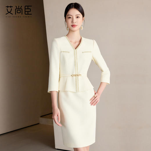 艾尚臣假两件连衣裙女秋冬高级感时尚西装裙名媛小香风精致感裙子 商品图2