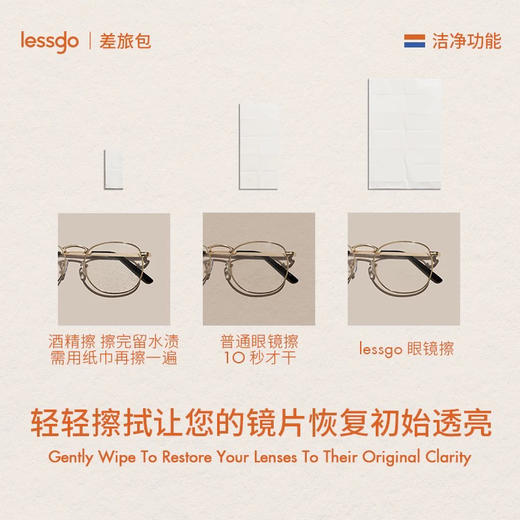lessgo利事多快干防雾眼镜擦10片/盒 商品图0