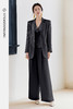 FUYAO扶摇 醋酸提花时尚套装女秋冬休闲宽版西装外套马甲三件套 商品缩略图5