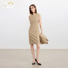 AD卡其色修身连衣裙女高端羊毛西装裙中长款秋冬内搭职业装 商品缩略图1