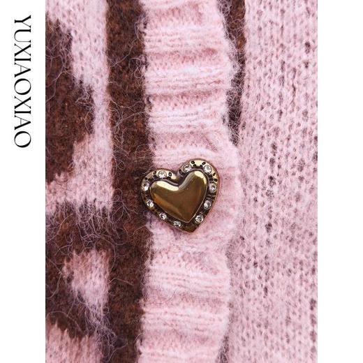 余潇潇【甜心猎手】时尚亮丝绵羊毛混纺拼可拆鸵鸟毛V领宽松毛衣 商品图2