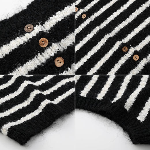 女装圆领粗针条纹韩系毛衣背心-27B5241012 商品图2