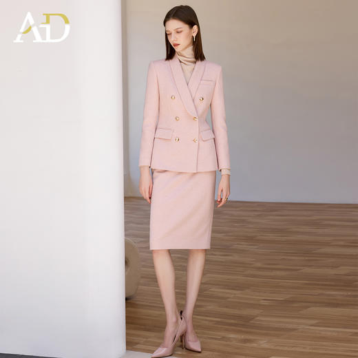 AD羊毛西装外套慵懒风气质职业装两件套2025新款气质通勤工作服 商品图1