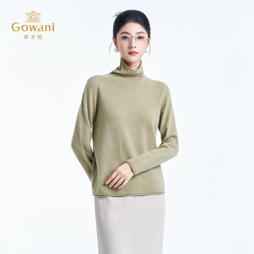 【100%山羊绒】乔万尼2025冬高级感烫钻工艺线百搭高领舒适打底羊绒衫ED4M825 商品图2