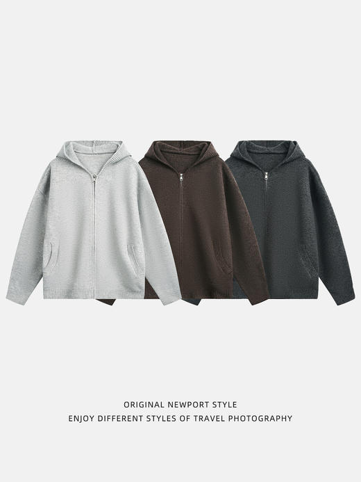 【YW】无忧购日系宽松纯色连帽毛衣秋冬慵懒风可调节针织衫休闲外套MM4156（截单后3-5天发货） 商品图4