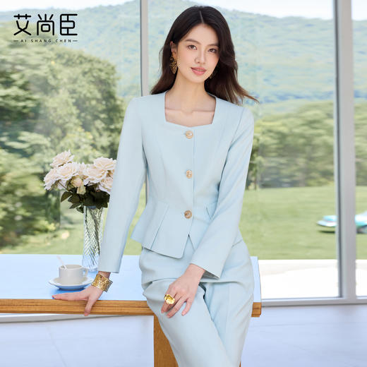 艾尚臣2025新款高级感西装套装气质优雅时尚两件套正式场合职业装 商品图1