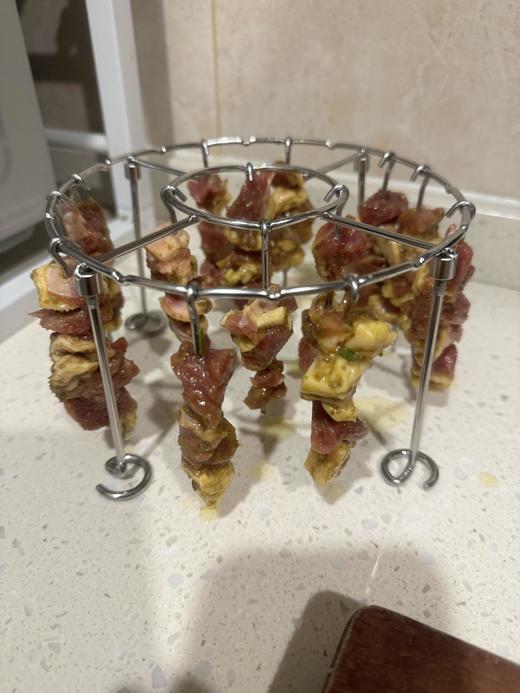 【耐用易洁！适配空气炸锅 | 省空间吊挂 | 24 串大容量】不锈钢烤串架烤架空气炸锅烤架新款圆形吊挂烤串架烤签烤针 24 串。hb 商品图3