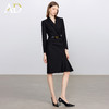 AD简单大方连衣裙女高端天丝羊毛长袖西装裙子2025新款黑色职业装 商品缩略图2