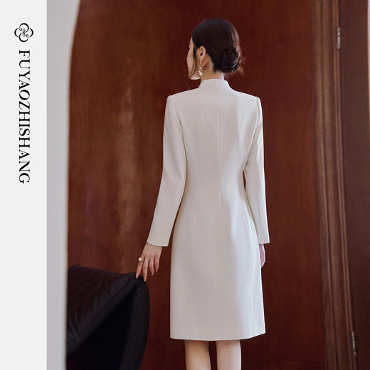 FUYAO扶摇 中华风连衣裙女2025新款国风女神范中长裙醋酸缎面裙子 商品图4