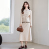 HR YBER615时尚拼色花绣圆领纽扣两件套裙 商品缩略图3