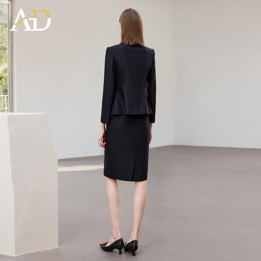AD高端职场通勤女装2025新款黑色西装套装秋季长袖职业装正装裙子 商品图4
