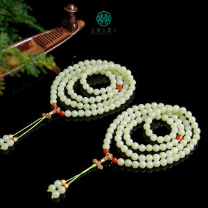 DS925和田玉项链-圆珠三通项链约8 商品图0