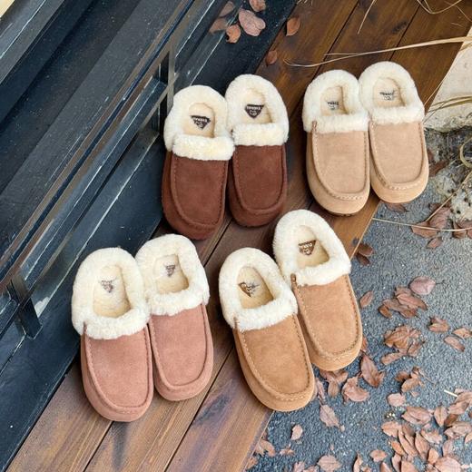 100%羊毛【澳洲品牌】EVERAU女士羊毛浅口舒适平底一脚蹬毛毛鞋  A-5560 商品图1