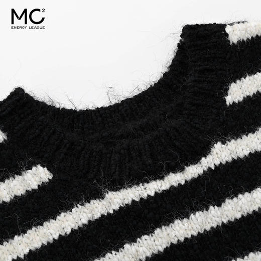 女装圆领粗针条纹韩系毛衣背心-27B5241012 商品图1