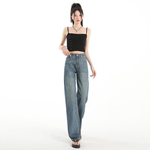 吹起春夏潮流！【雪梵莱 复古天丝牛仔裤】 瞬间凉感 天丝面料 垂顺凉爽抗皱 高腰直筒版型 时髦星人时尚单品 可盐可甜气质 HOLD住各种风格 商品图6