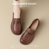 ZHR则则头层皮复古优雅乐福鞋女鞋2025新款金属衔扣百搭小皮鞋 商品缩略图1