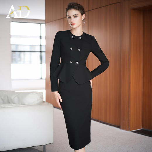 AD高级感又a又飒外套正装2025秋季新款黑色工作服女职业气质套装 商品图2