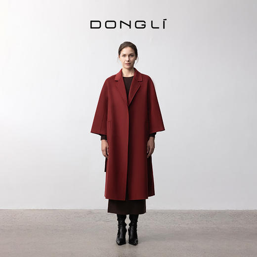 东黎 • 小山羊绒女士秋冬西服领浴袍风双面羊绒呢长款大衣 3073 商品图1