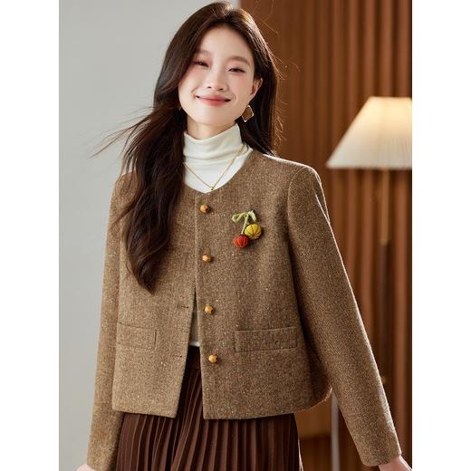 短款毛呢外套时尚显瘦，洋气减龄小香风休闲上衣HR-MJF8660 商品图2