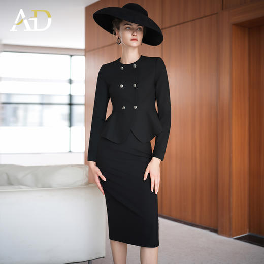 AD高级感又a又飒外套正装2025秋季新款黑色工作服女职业气质套装 商品图3