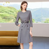 AD职场通勤连衣裙女秋季灰色七分袖职业装西服裙子2025新款工作服 商品缩略图2