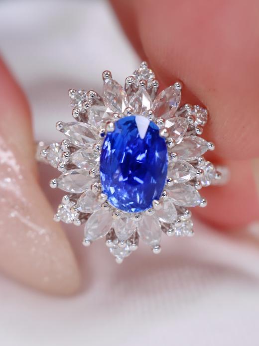 1.15ct刻面蓝宝石戒指 商品图0