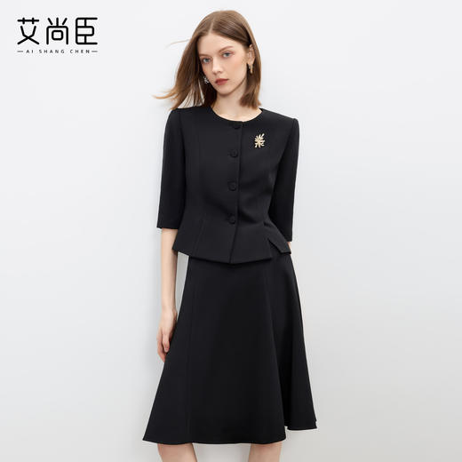 艾尚臣黑色西装套装女新款醋酸高级感西服外套重要场合职业正装秋 商品图3