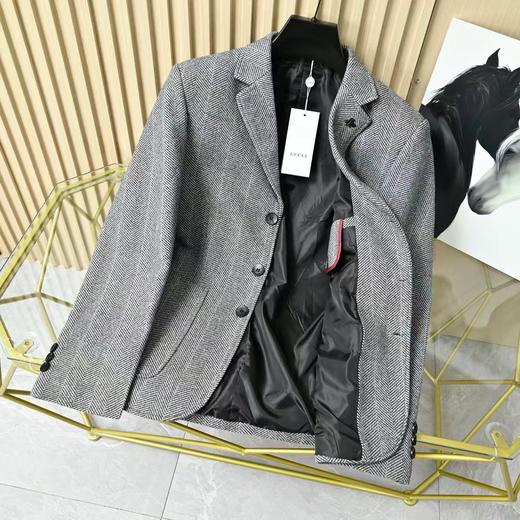 匠心呈现！Gucci/古驰25s秋冬款男士羊毛呢高端经典休闲西装外套 商品图5