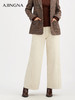 【商场同款】阿菁娜秋季新款浅色系烟管裤腰带设计宽松显瘦慵懒随性百搭A30Q210029 商品缩略图2