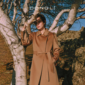 东黎 • 小山羊绒女士秋冬双面呢宽松时尚长款大衣 4A48