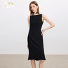 AD圆领醋酸连衣裙女夏季洋气显瘦通勤气质时尚无袖职业装中长款裙 商品缩略图1