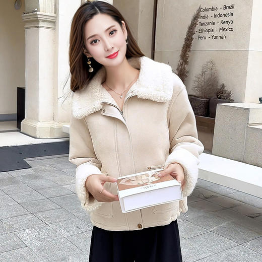 XYKL-5987时尚短款加绒外套女新款2025年冬季韩版气质保暖女装休闲潮流上衣 商品图3