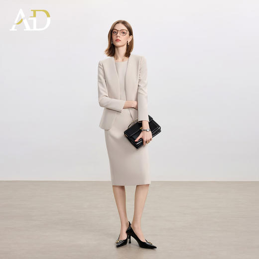 AD高级感职场套装女秋季长袖西服外套2025新款西装连衣裙两件套裙 商品图0
