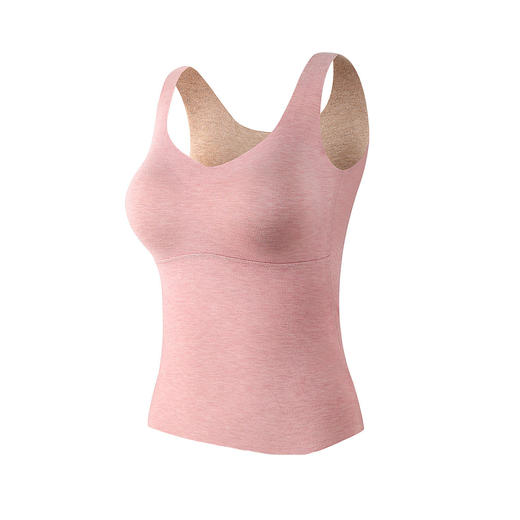 「自」全新升级【铂金会员100/天猫129/差价29】(74343)洛诗琳真丝羊毛保暖背心2025秋冬无痕带胸垫加绒防寒打底衫 商品图4