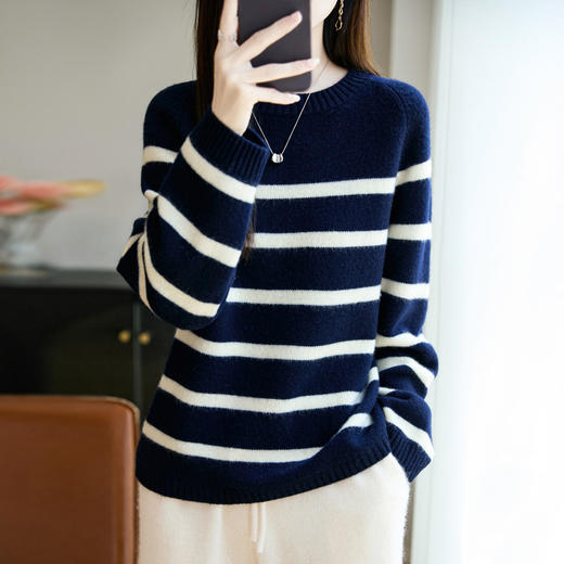 丁摩 100%纯羊毛套头打底上衣针织衫毛衣M2-395 商品图1